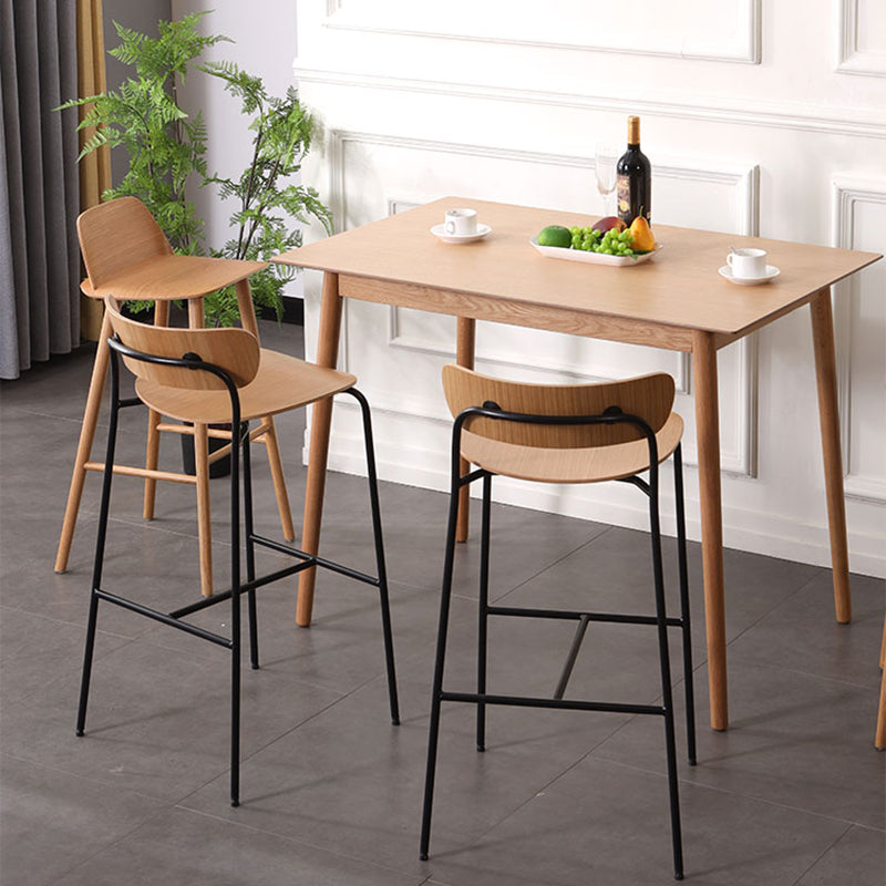 Industrial Iron Simple Barstool Restaurant Tall Stool with Wood Seat, 1 Piece Clearhalo 'Bar Furniture' 'Bar Stools' 'bar_stools' 'furn' 'furn_bar_stools' 'furniture_bar_stools' 'Kitchen & Dining Furniture' 'kitchen&dining_furn' 'kitchen' 'kitchen_furn' Furniture' 4423393