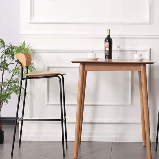 Industrial Iron Simple Barstool Restaurant Tall Stool with Wood Seat, 1 Piece Clearhalo 'Bar Furniture' 'Bar Stools' 'bar_stools' 'furn' 'furn_bar_stools' 'furniture_bar_stools' 'Kitchen & Dining Furniture' 'kitchen&dining_furn' 'kitchen' 'kitchen_furn' Furniture' 4423394