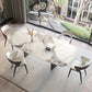 1/2/5/6/7 Pieces Dining Set Modern Sintered Stone Dining Table set with Leather Chairs 5 Pieces: Table, 4 White Chairs Clearhalo 'Dining Room Sets' 'Dining Tables & Seating' 'dining_room_set' 'furn' 'furn_dining_room_set' 'Furniture' 'furniture_dining_room_set' 'Kitchen & Dining Furniture' 'kitchen&dining_furn' 'kitchen' 4428893