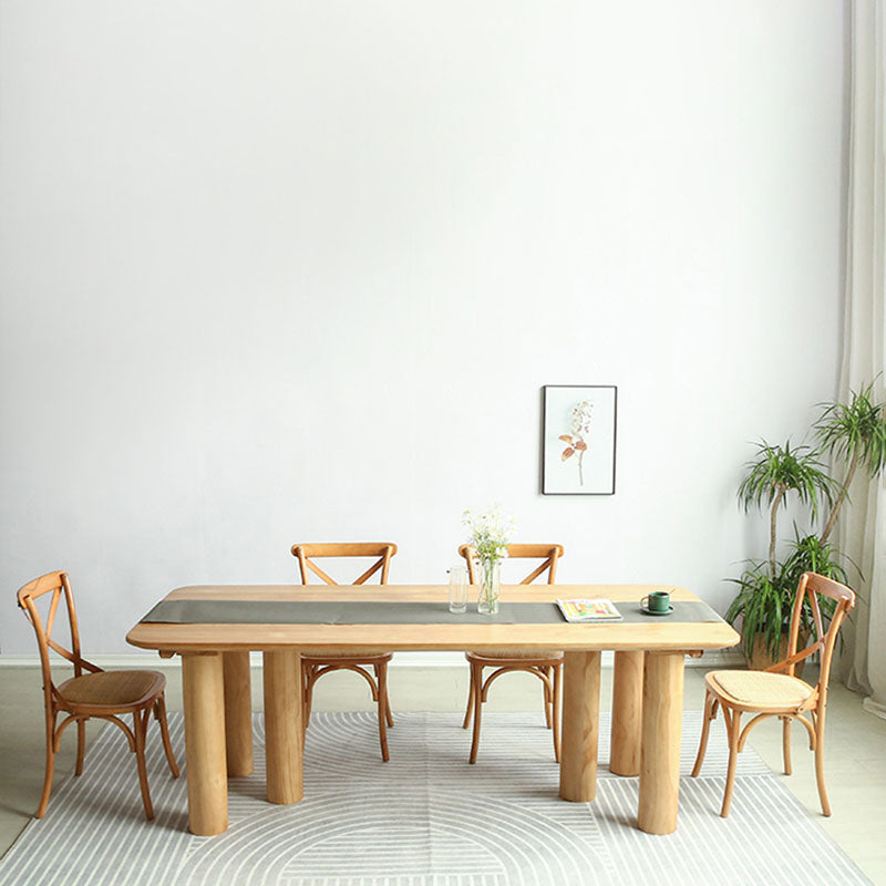 Solid Wood 1/2/5 Pieces Dining Set Modern Rectangle Dinette Table Set for Home Use Clearhalo 'Dining Room Sets' 'Dining Tables & Seating' 'dining_room_set' 'furn' 'furn_dining_room_set' 'Furniture' 'furniture_dining_room_set' 'Kitchen & Dining Furniture' 'kitchen&dining_furn' 'kitchen' 4428913