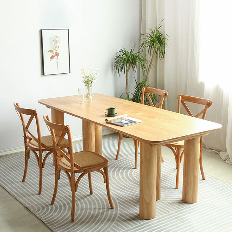 Solid Wood 1/2/5 Pieces Dining Set Modern Rectangle Dinette Table Set for Home Use Clearhalo 'Dining Room Sets' 'Dining Tables & Seating' 'dining_room_set' 'furn' 'furn_dining_room_set' 'Furniture' 'furniture_dining_room_set' 'Kitchen & Dining Furniture' 'kitchen&dining_furn' 'kitchen' 4428914