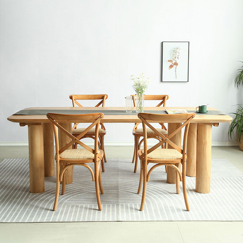Solid Wood 1/2/5 Pieces Dining Set Modern Rectangle Dinette Table Set for Home Use Clearhalo 'Dining Room Sets' 'Dining Tables & Seating' 'dining_room_set' 'furn' 'furn_dining_room_set' 'Furniture' 'furniture_dining_room_set' 'Kitchen & Dining Furniture' 'kitchen&dining_furn' 'kitchen' 4428920