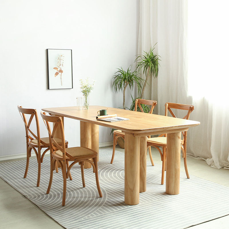 Solid Wood 1/2/5 Pieces Dining Set Modern Rectangle Dinette Table Set for Home Use Clearhalo 'Dining Room Sets' 'Dining Tables & Seating' 'dining_room_set' 'furn' 'furn_dining_room_set' 'Furniture' 'furniture_dining_room_set' 'Kitchen & Dining Furniture' 'kitchen&dining_furn' 'kitchen' 4428921