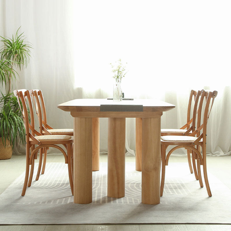 Solid Wood 1/2/5 Pieces Dining Set Modern Rectangle Dinette Table Set for Home Use Clearhalo 'Dining Room Sets' 'Dining Tables & Seating' 'dining_room_set' 'furn' 'furn_dining_room_set' 'Furniture' 'furniture_dining_room_set' 'Kitchen & Dining Furniture' 'kitchen&dining_furn' 'kitchen' 4428924