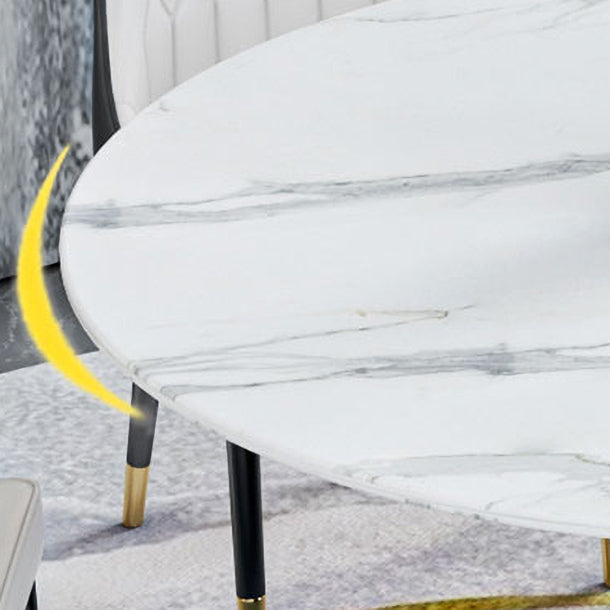 1/2/7/9 Pcs Metal Modern Dining Room Set with Round Table and Pedestal Base Dining Set Clearhalo 'Dining Room Sets' 'Dining Tables & Seating' 'dining_room_set' 'furn' 'furn_dining_room_set' 'Furniture' 'furniture_dining_room_set' 'Kitchen & Dining Furniture' 'kitchen&dining_furn' 'kitchen' 4428943