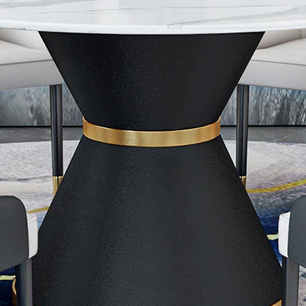 1/2/7/9 Pcs Metal Modern Dining Room Set with Round Table and Pedestal Base Dining Set Clearhalo 'Dining Room Sets' 'Dining Tables & Seating' 'dining_room_set' 'furn' 'furn_dining_room_set' 'Furniture' 'furniture_dining_room_set' 'Kitchen & Dining Furniture' 'kitchen&dining_furn' 'kitchen' 4428945