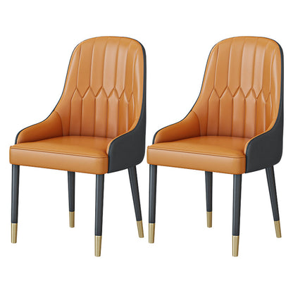 1/2/7/9 Pcs Metal Modern Dining Room Set with Round Table and Pedestal Base Dining Set 2 Orange Chairs Clearhalo 'Dining Room Sets' 'Dining Tables & Seating' 'dining_room_set' 'furn' 'furn_dining_room_set' 'Furniture' 'furniture_dining_room_set' 'Kitchen & Dining Furniture' 'kitchen&dining_furn' 'kitchen' 4428948