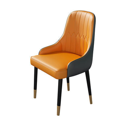 1/2/5 Pcs Metal Glam Dining Room Set with Round Dining Table Dinette Set 1 Orange Chair Clearhalo 'Dining Room Sets' 'Dining Tables & Seating' 'dining_room_set' 'furn' 'furn_dining_room_set' 'Furniture' 'furniture_dining_room_set' 'Kitchen & Dining Furniture' 'kitchen&dining_furn' 'kitchen' 4428999