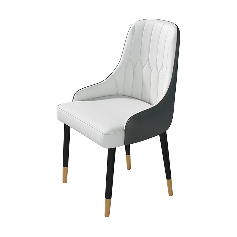 1/2/5 Pcs Metal Glam Dining Room Set with Round Dining Table Dinette Set 1 White Chair Clearhalo 'Dining Room Sets' 'Dining Tables & Seating' 'dining_room_set' 'furn' 'furn_dining_room_set' 'Furniture' 'furniture_dining_room_set' 'Kitchen & Dining Furniture' 'kitchen&dining_furn' 'kitchen' 4429001