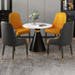 1/2/5 Pcs Metal Glam Dining Room Set with Round Dining Table Dinette Set 5 Pieces: Table, 4 Orange Chairs Clearhalo 'Dining Room Sets' 'Dining Tables & Seating' 'dining_room_set' 'furn' 'furn_dining_room_set' 'Furniture' 'furniture_dining_room_set' 'Kitchen & Dining Furniture' 'kitchen&dining_furn' 'kitchen' 4429002