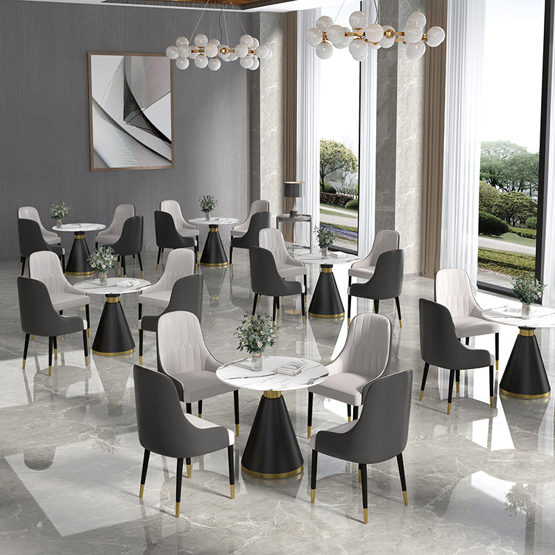 1/2/5 Pcs Metal Glam Dining Room Set with Round Dining Table Dinette Set Clearhalo 'Dining Room Sets' 'Dining Tables & Seating' 'dining_room_set' 'furn' 'furn_dining_room_set' 'Furniture' 'furniture_dining_room_set' 'Kitchen & Dining Furniture' 'kitchen&dining_furn' 'kitchen' 4429003
