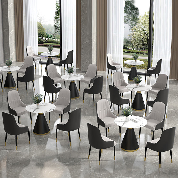 1/2/5 Pcs Metal Glam Dining Room Set with Round Dining Table Dinette Set Clearhalo 'Dining Room Sets' 'Dining Tables & Seating' 'dining_room_set' 'furn' 'furn_dining_room_set' 'Furniture' 'furniture_dining_room_set' 'Kitchen & Dining Furniture' 'kitchen&dining_furn' 'kitchen' 4429009