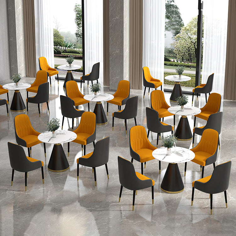 1/2/5 Pcs Metal Glam Dining Room Set with Round Dining Table Dinette Set Clearhalo 'Dining Room Sets' 'Dining Tables & Seating' 'dining_room_set' 'furn' 'furn_dining_room_set' 'Furniture' 'furniture_dining_room_set' 'Kitchen & Dining Furniture' 'kitchen&dining_furn' 'kitchen' 4429011