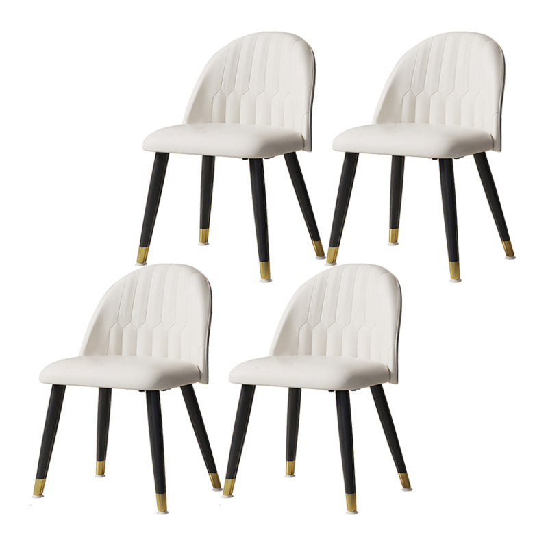 1/4/7 Pcs Metal Modern Dining Room Set with Round Table and Steel Legs Dining Set 4 White Chairs Clearhalo 'Dining Room Sets' 'Dining Tables & Seating' 'dining_room_set' 'furn' 'furn_dining_room_set' 'Furniture' 'furniture_dining_room_set' 'Kitchen & Dining Furniture' 'kitchen&dining_furn' 'kitchen' 4429018