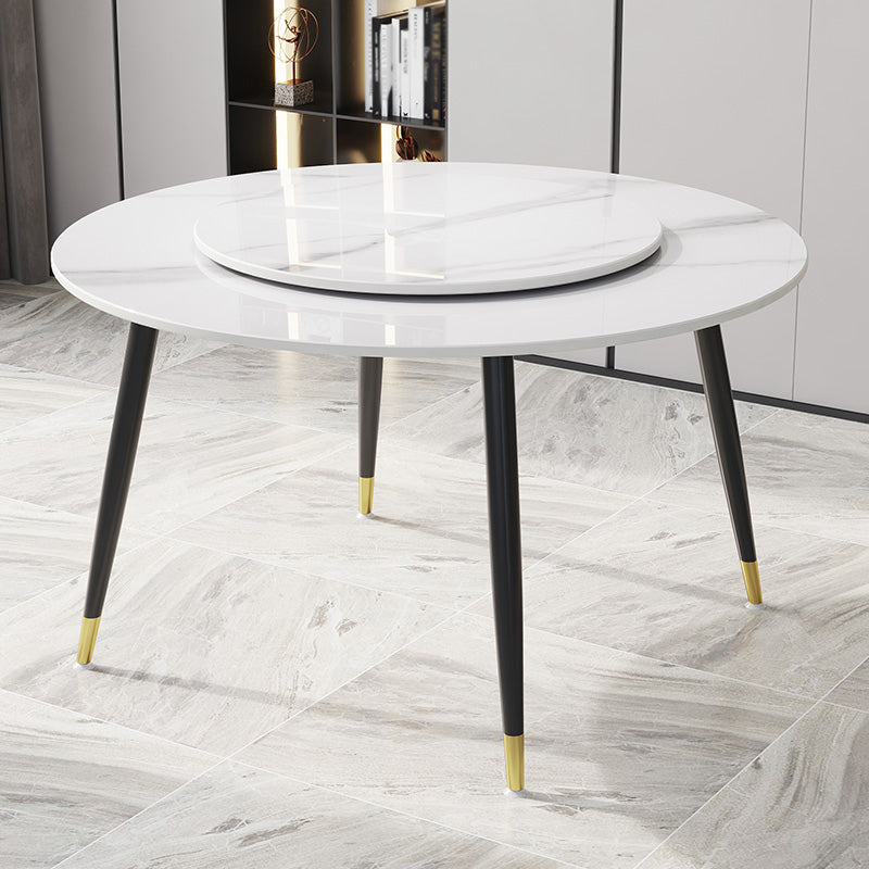 1/4/7 Pcs Metal Modern Dining Room Set with Round Table and Steel Legs Dining Set Clearhalo 'Dining Room Sets' 'Dining Tables & Seating' 'dining_room_set' 'furn' 'furn_dining_room_set' 'Furniture' 'furniture_dining_room_set' 'Kitchen & Dining Furniture' 'kitchen&dining_furn' 'kitchen' 4429024