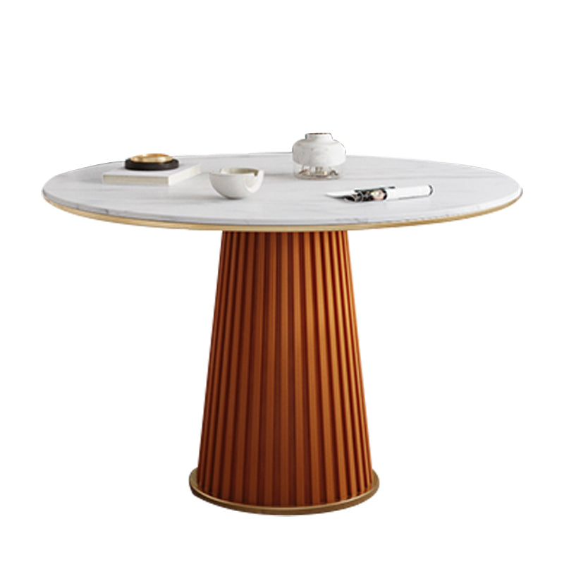 1/5 Pcs Metal Modern Dining Room Set with Round Table and Pedestal Base Dining Set Clearhalo 'Dining Room Sets' 'Dining Tables & Seating' 'dining_room_set' 'furn' 'furn_dining_room_set' 'Furniture' 'furniture_dining_room_set' 'Kitchen & Dining Furniture' 'kitchen&dining_furn' 'kitchen' 4429039