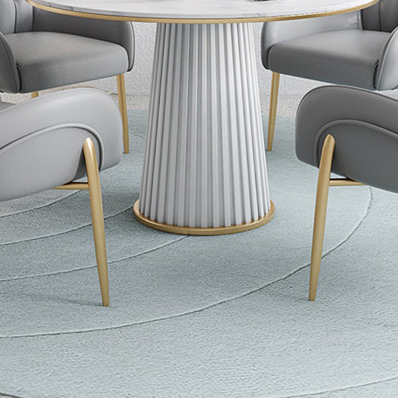 1/5 Pcs Metal Modern Dining Room Set with Round Table and Pedestal Base Dining Set Clearhalo 'Dining Room Sets' 'Dining Tables & Seating' 'dining_room_set' 'furn' 'furn_dining_room_set' 'Furniture' 'furniture_dining_room_set' 'Kitchen & Dining Furniture' 'kitchen&dining_furn' 'kitchen' 4429047