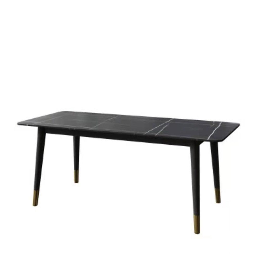 1/5/7 Pcs Metal Contemporary Dining Room Set with Rectangle Table Dining Set Black 79"L x 35"W Clearhalo 'Dining Room Sets' 'Dining Tables & Seating' 'dining_room_set' 'furn' 'furn_dining_room_set' 'Furniture' 'furniture_dining_room_set' 'Kitchen & Dining Furniture' 'kitchen&dining_furn' 'kitchen' 4429061