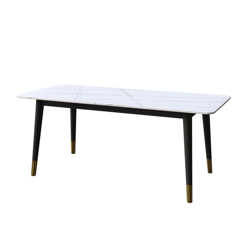 1/5/7 Pcs Metal Contemporary Dining Room Set with Rectangle Table Dining Set White 79"L x 35"W Clearhalo 'Dining Room Sets' 'Dining Tables & Seating' 'dining_room_set' 'furn' 'furn_dining_room_set' 'Furniture' 'furniture_dining_room_set' 'Kitchen & Dining Furniture' 'kitchen&dining_furn' 'kitchen' 4429068