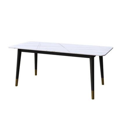 1/5/7 Pcs Metal Contemporary Dining Room Set with Rectangle Table Dining Set White 79"L x 35"W Clearhalo 'Dining Room Sets' 'Dining Tables & Seating' 'dining_room_set' 'furn' 'furn_dining_room_set' 'Furniture' 'furniture_dining_room_set' 'Kitchen & Dining Furniture' 'kitchen&dining_furn' 'kitchen' 4429068