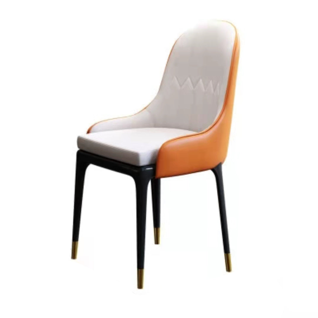 1/5/7 Pcs Metal Contemporary Dining Room Set with Rectangle Table Dining Set 1 Orange-White Chair Clearhalo 'Dining Room Sets' 'Dining Tables & Seating' 'dining_room_set' 'furn' 'furn_dining_room_set' 'Furniture' 'furniture_dining_room_set' 'Kitchen & Dining Furniture' 'kitchen&dining_furn' 'kitchen' 4429069