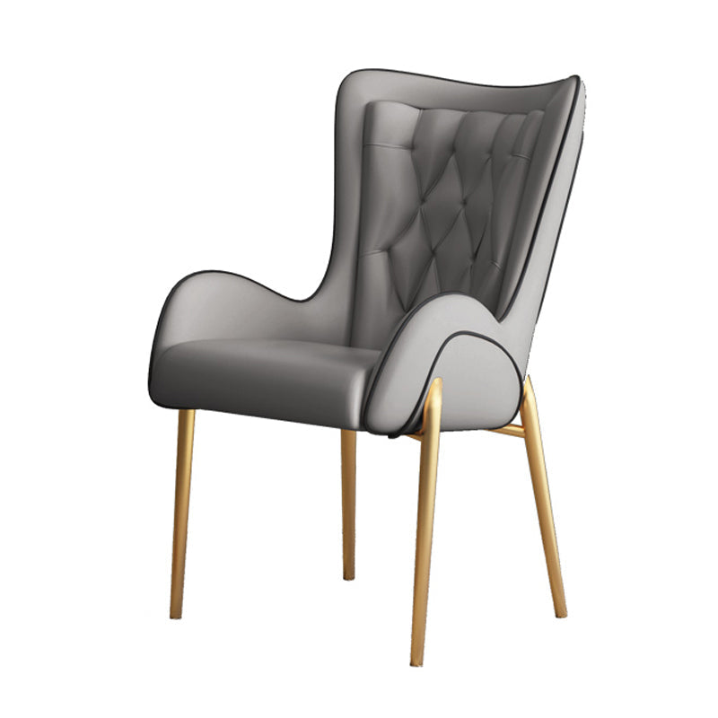 1/3/4/5 Pcs Glam Style Dining Room Set with Round Table and Metal Base Dining Set 1 Grey Chair Clearhalo 'Dining Room Sets' 'Dining Tables & Seating' 'dining_room_set' 'furn' 'furn_dining_room_set' 'Furniture' 'furniture_dining_room_set' 'Kitchen & Dining Furniture' 'kitchen&dining_furn' 'kitchen' 4429088