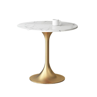 1/3/4/5 Pcs Glam Style Dining Room Set with Round Table and Metal Base Dining Set White 31"L x 31"W Clearhalo 'Dining Room Sets' 'Dining Tables & Seating' 'dining_room_set' 'furn' 'furn_dining_room_set' 'Furniture' 'furniture_dining_room_set' 'Kitchen & Dining Furniture' 'kitchen&dining_furn' 'kitchen' 4429089