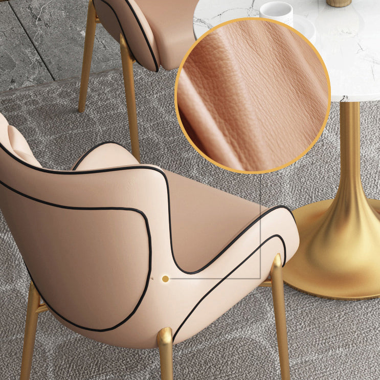 1/3/4/5 Pcs Glam Style Dining Room Set with Round Table and Metal Base Dining Set Clearhalo 'Dining Room Sets' 'Dining Tables & Seating' 'dining_room_set' 'furn' 'furn_dining_room_set' 'Furniture' 'furniture_dining_room_set' 'Kitchen & Dining Furniture' 'kitchen&dining_furn' 'kitchen' 4429091