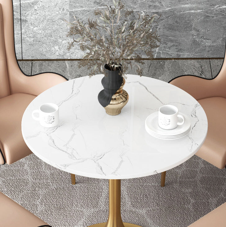 1/3/4/5 Pcs Glam Style Dining Room Set with Round Table and Metal Base Dining Set Clearhalo 'Dining Room Sets' 'Dining Tables & Seating' 'dining_room_set' 'furn' 'furn_dining_room_set' 'Furniture' 'furniture_dining_room_set' 'Kitchen & Dining Furniture' 'kitchen&dining_furn' 'kitchen' 4429092