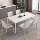 Modern 1/4/5/6/7 Pieces White Dining Set Sintered Stone Dining Table Set with Chairs 7 Pieces: Table, 6 Chairs Clearhalo 'Dining Room Sets' 'Dining Tables & Seating' 'dining_room_set' 'furn' 'furn_dining_room_set' 'Furniture' 'furniture_dining_room_set' 'Kitchen & Dining Furniture' 'kitchen&dining_furn' 'kitchen' 4429103