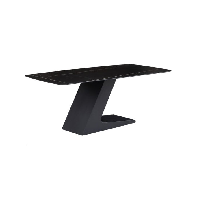 Modern 1/2/3/4/5 Pieces Black Dinette Set Sintered Stone Dining Table with Chairs Black 79"L x 31"W Clearhalo 'Dining Room Sets' 'Dining Tables & Seating' 'dining_room_set' 'furn' 'furn_dining_room_set' 'Furniture' 'furniture_dining_room_set' 'Kitchen & Dining Furniture' 'kitchen&dining_furn' 'kitchen' 4429121