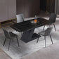 Modern 1/2/3/4/5 Pieces Black Dinette Set Sintered Stone Dining Table with Chairs 5 Pieces: Table, 4 Chairs Clearhalo 'Dining Room Sets' 'Dining Tables & Seating' 'dining_room_set' 'furn' 'furn_dining_room_set' 'Furniture' 'furniture_dining_room_set' 'Kitchen & Dining Furniture' 'kitchen&dining_furn' 'kitchen' 4429124