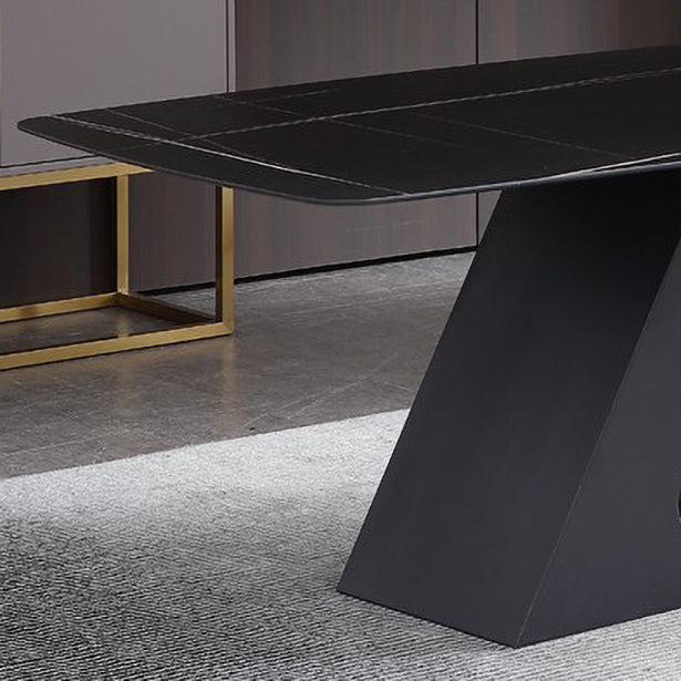 Modern 1/2/3/4/5 Pieces Black Dinette Set Sintered Stone Dining Table with Chairs Clearhalo 'Dining Room Sets' 'Dining Tables & Seating' 'dining_room_set' 'furn' 'furn_dining_room_set' 'Furniture' 'furniture_dining_room_set' 'Kitchen & Dining Furniture' 'kitchen&dining_furn' 'kitchen' 4429127