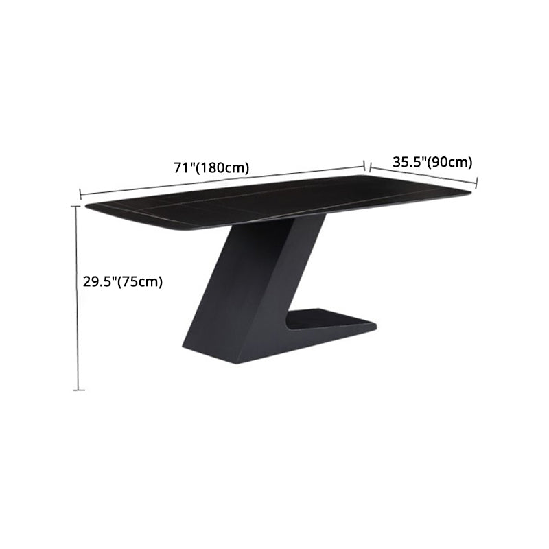 Modern 1/2/3/4/5 Pieces Black Dinette Set Sintered Stone Dining Table with Chairs Clearhalo 'Dining Room Sets' 'Dining Tables & Seating' 'dining_room_set' 'furn' 'furn_dining_room_set' 'Furniture' 'furniture_dining_room_set' 'Kitchen & Dining Furniture' 'kitchen&dining_furn' 'kitchen' 4429138