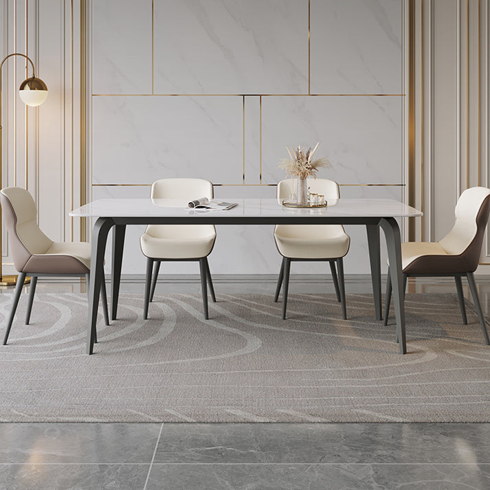 Modern 1/4/5/7/9 Pieces Dining Set Sintered Stone Dining Table Set with Leather Chairs Clearhalo 'Dining Room Sets' 'Dining Tables & Seating' 'dining_room_set' 'furn' 'furn_dining_room_set' 'Furniture' 'furniture_dining_room_set' 'Kitchen & Dining Furniture' 'kitchen&dining_furn' 'kitchen' 4429143