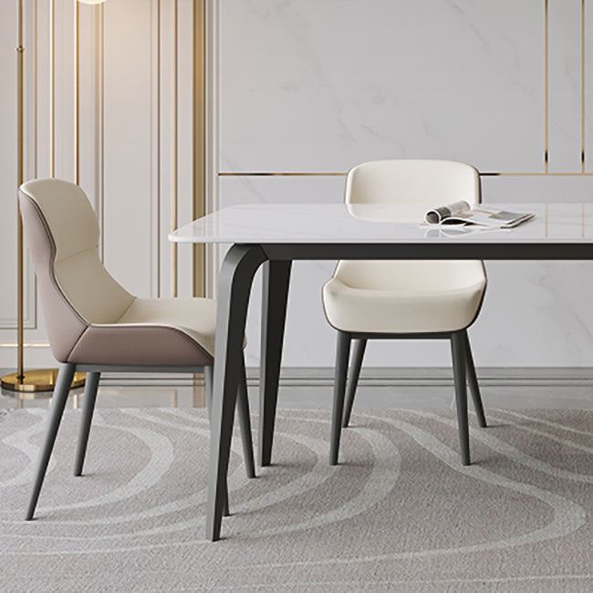 Modern 1/4/5/7/9 Pieces Dining Set Sintered Stone Dining Table Set with Leather Chairs Clearhalo 'Dining Room Sets' 'Dining Tables & Seating' 'dining_room_set' 'furn' 'furn_dining_room_set' 'Furniture' 'furniture_dining_room_set' 'Kitchen & Dining Furniture' 'kitchen&dining_furn' 'kitchen' 4429145