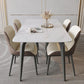 Modern 1/4/5/7/9 Pieces Dining Set Sintered Stone Dining Table Set with Leather Chairs 5 Pieces: Table, 4 Chairs Clearhalo 'Dining Room Sets' 'Dining Tables & Seating' 'dining_room_set' 'furn' 'furn_dining_room_set' 'Furniture' 'furniture_dining_room_set' 'Kitchen & Dining Furniture' 'kitchen&dining_furn' 'kitchen' 4429146
