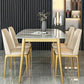 Nordic 1/2/5/7 Pieces Dining Set Sintered Stone Dining Table Set with Leather Chairs 5 Pieces: Table, 4 Beige Chairs Clearhalo 'Dining Room Sets' 'Dining Tables & Seating' 'dining_room_set' 'furn' 'furn_dining_room_set' 'Furniture' 'furniture_dining_room_set' 'Kitchen & Dining Furniture' 'kitchen&dining_furn' 'kitchen' 4429159