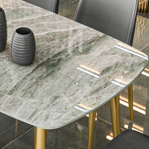 Nordic 1/2/5/7 Pieces Dining Set Sintered Stone Dining Table Set with Leather Chairs Clearhalo 'Dining Room Sets' 'Dining Tables & Seating' 'dining_room_set' 'furn' 'furn_dining_room_set' 'Furniture' 'furniture_dining_room_set' 'Kitchen & Dining Furniture' 'kitchen&dining_furn' 'kitchen' 4429171