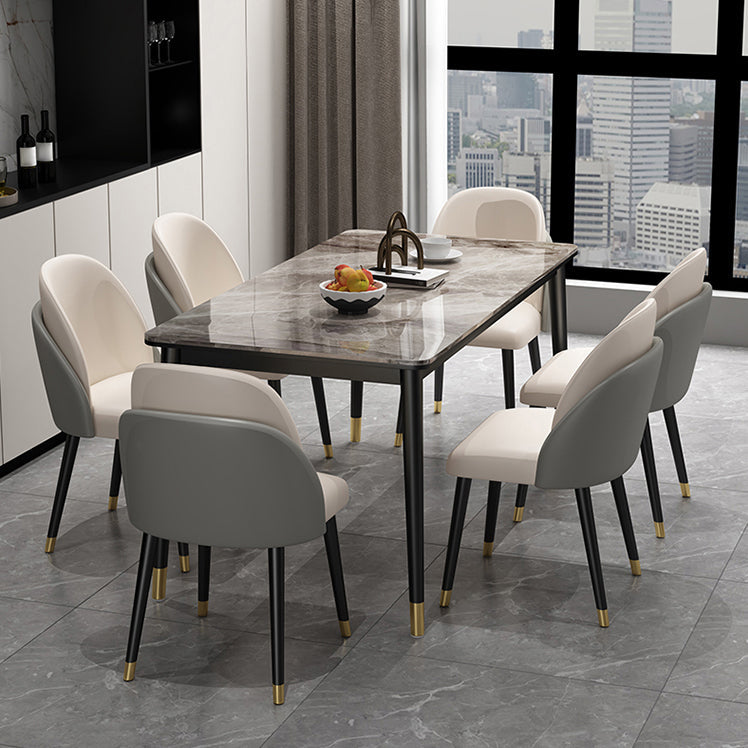 1/2/5/7 Pieces Modern Dining Set Sintered Stone Dinette Table Set with Chairs Clearhalo 'Dining Room Sets' 'Dining Tables & Seating' 'dining_room_set' 'furn' 'furn_dining_room_set' 'Furniture' 'furniture_dining_room_set' 'Kitchen & Dining Furniture' 'kitchen&dining_furn' 'kitchen' 4429188