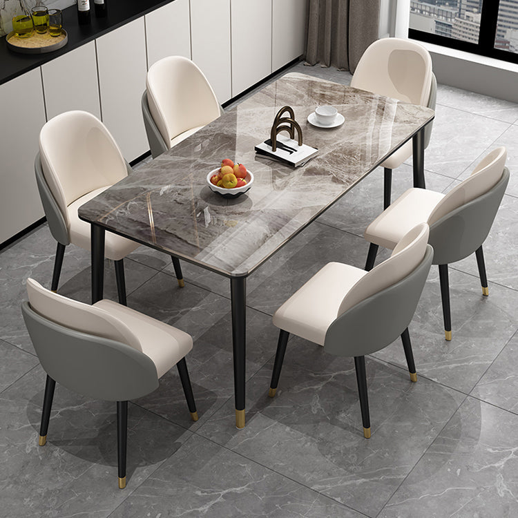 1/2/5/7 Pieces Modern Dining Set Sintered Stone Dinette Table Set with Chairs Clearhalo 'Dining Room Sets' 'Dining Tables & Seating' 'dining_room_set' 'furn' 'furn_dining_room_set' 'Furniture' 'furniture_dining_room_set' 'Kitchen & Dining Furniture' 'kitchen&dining_furn' 'kitchen' 4429190