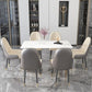 Luxury 1/2/5/7 Pieces Dining Set Sintered Stone Rectangle Dining Table Set with Chairs 7 Pieces: Table, 6 White Chairs Clearhalo 'Dining Room Sets' 'Dining Tables & Seating' 'dining_room_set' 'furn' 'furn_dining_room_set' 'Furniture' 'furniture_dining_room_set' 'Kitchen & Dining Furniture' 'kitchen&dining_furn' 'kitchen' 4429203