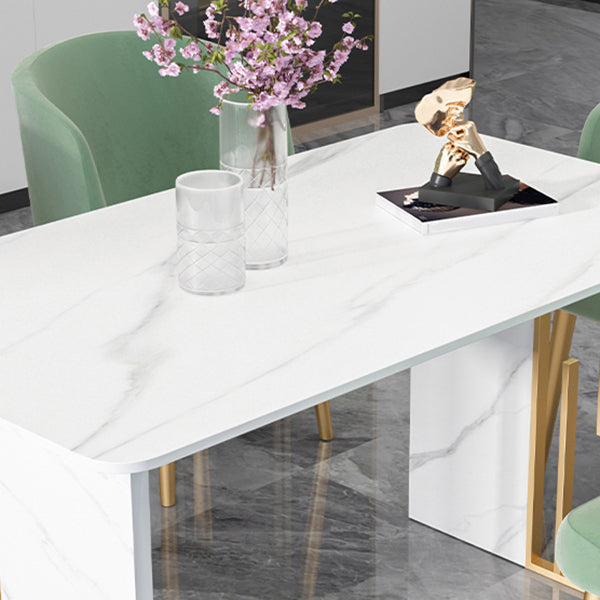 Luxury 1/2/5/7 Pieces Dining Set Sintered Stone Rectangle Dining Table Set with Chairs Clearhalo 'Dining Room Sets' 'Dining Tables & Seating' 'dining_room_set' 'furn' 'furn_dining_room_set' 'Furniture' 'furniture_dining_room_set' 'Kitchen & Dining Furniture' 'kitchen&dining_furn' 'kitchen' 4429205