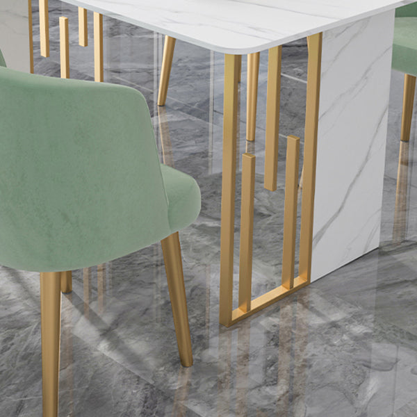 Luxury 1/2/5/7 Pieces Dining Set Sintered Stone Rectangle Dining Table Set with Chairs Clearhalo 'Dining Room Sets' 'Dining Tables & Seating' 'dining_room_set' 'furn' 'furn_dining_room_set' 'Furniture' 'furniture_dining_room_set' 'Kitchen & Dining Furniture' 'kitchen&dining_furn' 'kitchen' 4429206