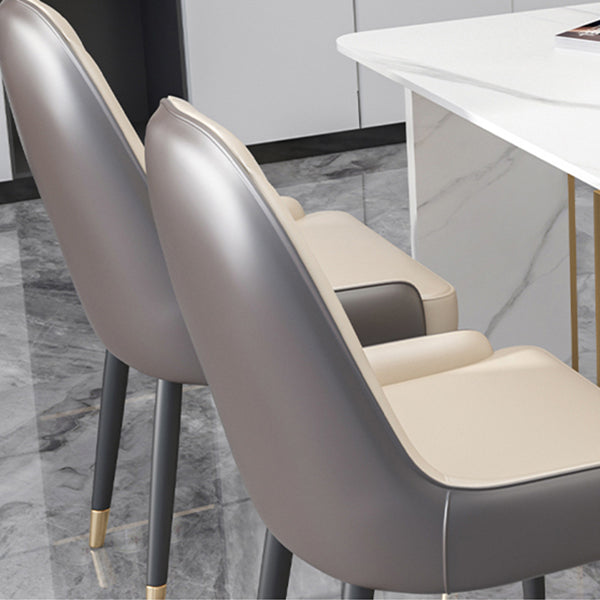 Luxury 1/2/5/7 Pieces Dining Set Sintered Stone Rectangle Dining Table Set with Chairs Clearhalo 'Dining Room Sets' 'Dining Tables & Seating' 'dining_room_set' 'furn' 'furn_dining_room_set' 'Furniture' 'furniture_dining_room_set' 'Kitchen & Dining Furniture' 'kitchen&dining_furn' 'kitchen' 4429208