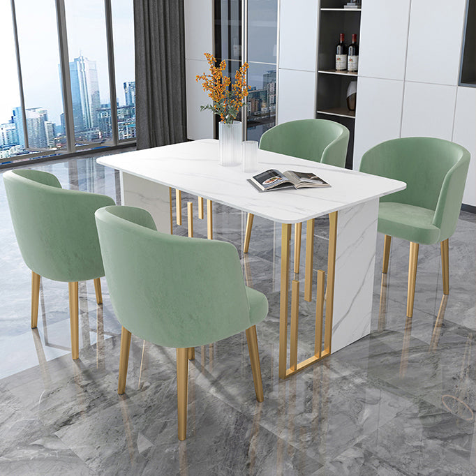 Luxury 1/2/5/7 Pieces Dining Set Sintered Stone Rectangle Dining Table Set with Chairs Clearhalo 'Dining Room Sets' 'Dining Tables & Seating' 'dining_room_set' 'furn' 'furn_dining_room_set' 'Furniture' 'furniture_dining_room_set' 'Kitchen & Dining Furniture' 'kitchen&dining_furn' 'kitchen' 4429210