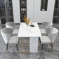 Luxury 1/2/5/7 Pieces Dining Set Sintered Stone Rectangle Dining Table Set with Chairs Clearhalo 'Dining Room Sets' 'Dining Tables & Seating' 'dining_room_set' 'furn' 'furn_dining_room_set' 'Furniture' 'furniture_dining_room_set' 'Kitchen & Dining Furniture' 'kitchen&dining_furn' 'kitchen' 4429212