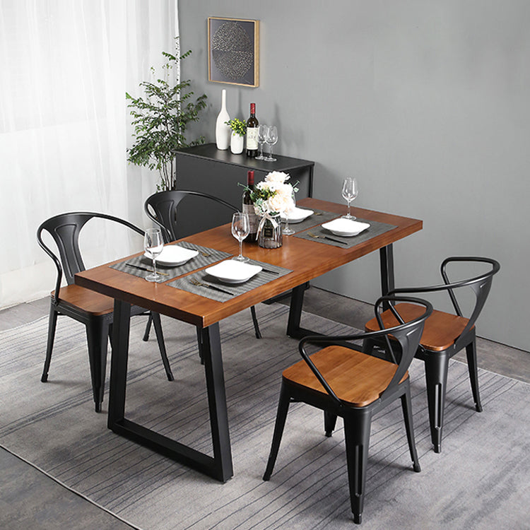 Industrial 1/2/5/7 Pieces Dining Set Solid Wood Dining Table Set for Home Clearhalo 'Dining Room Sets' 'Dining Tables & Seating' 'dining_room_set' 'furn' 'furn_dining_room_set' 'Furniture' 'furniture_dining_room_set' 'Kitchen & Dining Furniture' 'kitchen&dining_furn' 'kitchen' 4429248