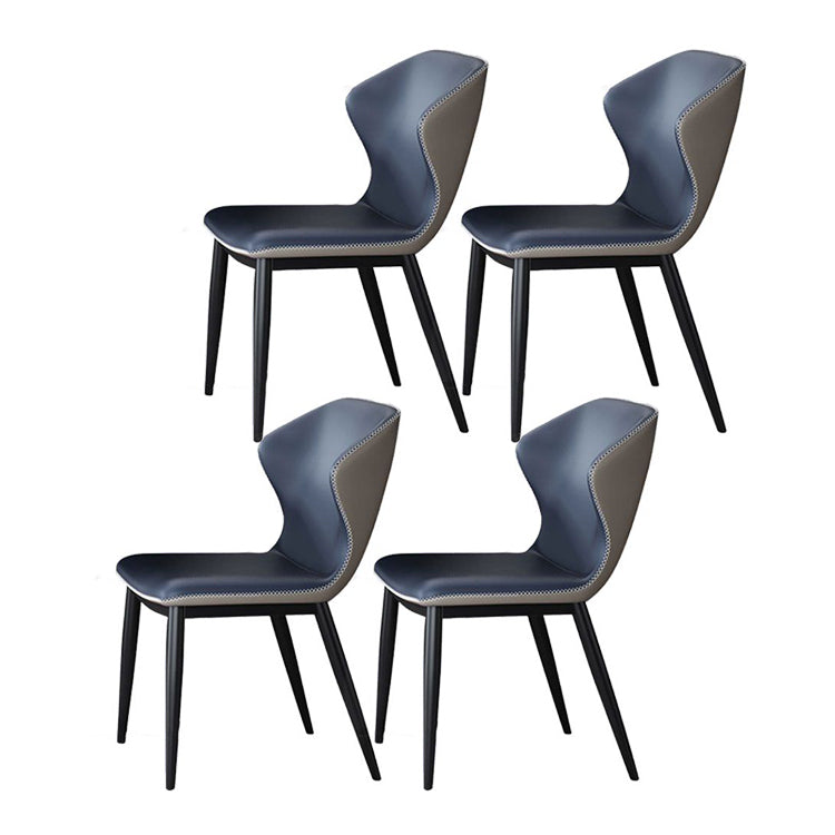 Modern 1/3/4/7 Pieces Dining Set Rectangle Sintered Stone Dining Table Set 4 Blue Chairs Clearhalo 'Dining Room Sets' 'Dining Tables & Seating' 'dining_room_set' 'furn' 'furn_dining_room_set' 'Furniture' 'furniture_dining_room_set' 'Kitchen & Dining Furniture' 'kitchen&dining_furn' 'kitchen' 4429265