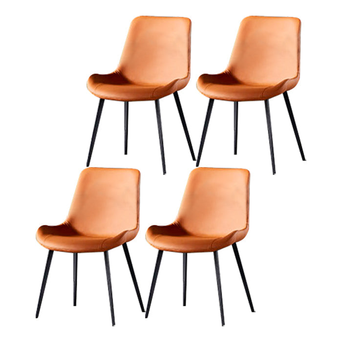 Modern 1/3/4/7 Pieces Dining Set Rectangle Sintered Stone Dining Table Set 4 Orange Chairs Clearhalo 'Dining Room Sets' 'Dining Tables & Seating' 'dining_room_set' 'furn' 'furn_dining_room_set' 'Furniture' 'furniture_dining_room_set' 'Kitchen & Dining Furniture' 'kitchen&dining_furn' 'kitchen' 4429267